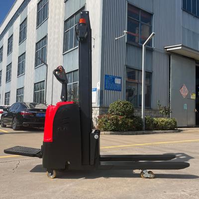 CE Certified 1.5 Ton Electric Stand-On Forklift Truck with Double Lift