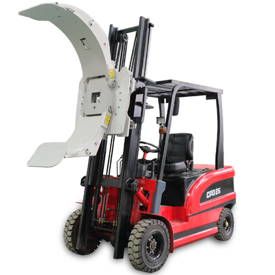 Four Wheel Electric Forklift 2.5 Ton 2500kg with Clamp Attachment Full Electric Big Battery High Efficiency Operation